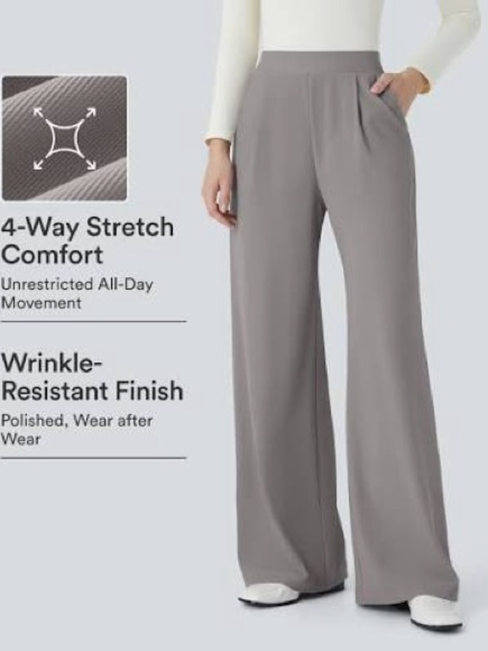 Halara | Wide Leg Trouser Grey | L short